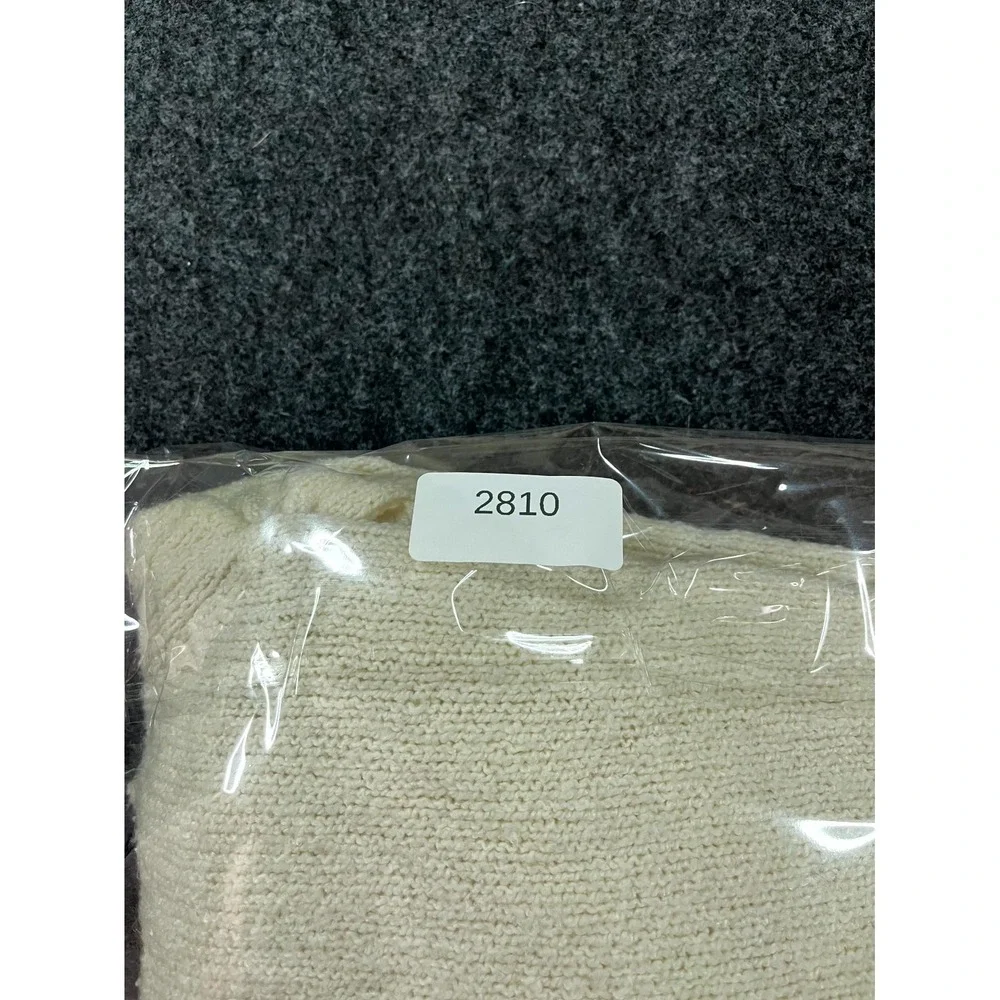 NorthCrest Classic Sweater Women XL Ivory Knit Shawl Collar Three Button Placket